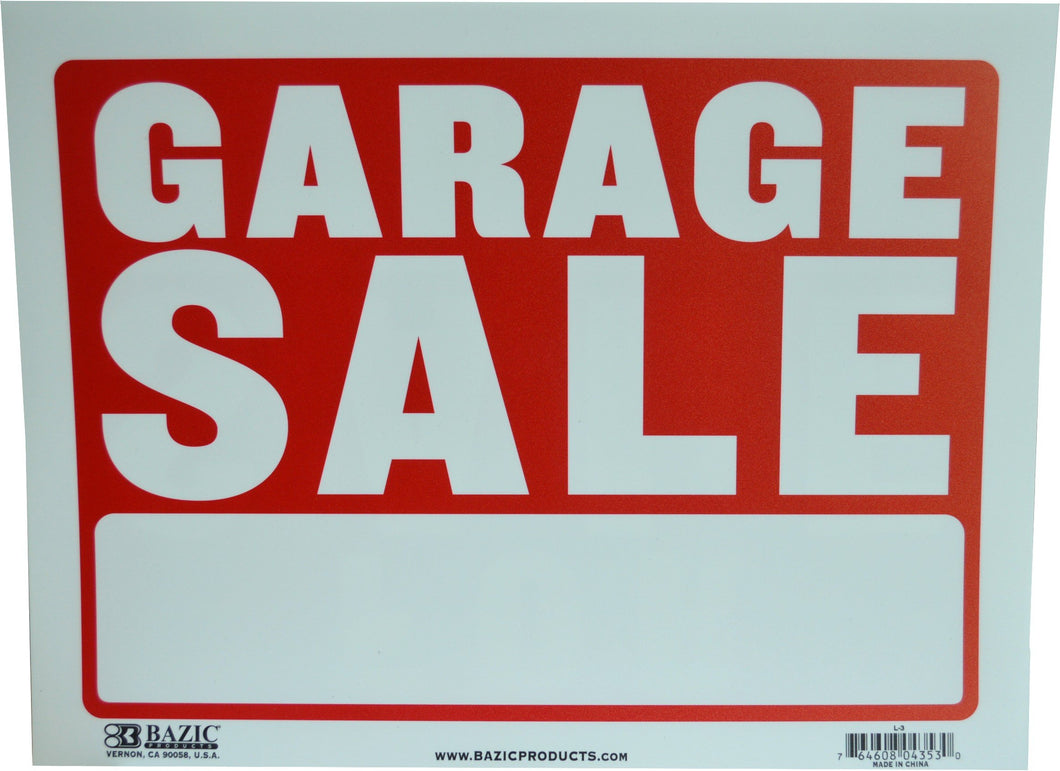 Garage Sale Sign - Plastic 300mm x 400mm