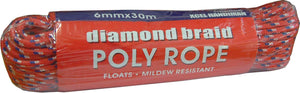 Rope - Diamond Braid Polypropylene 30m Hank 6mm Xcel