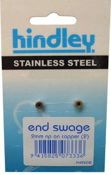 Wire Rope End Swages NP on Copper 2-pce 2mm Carded Hindley