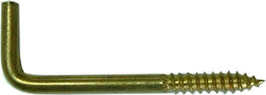 Screw Hook - Solid Brass Square #1908 2-1/4 inch Hindley