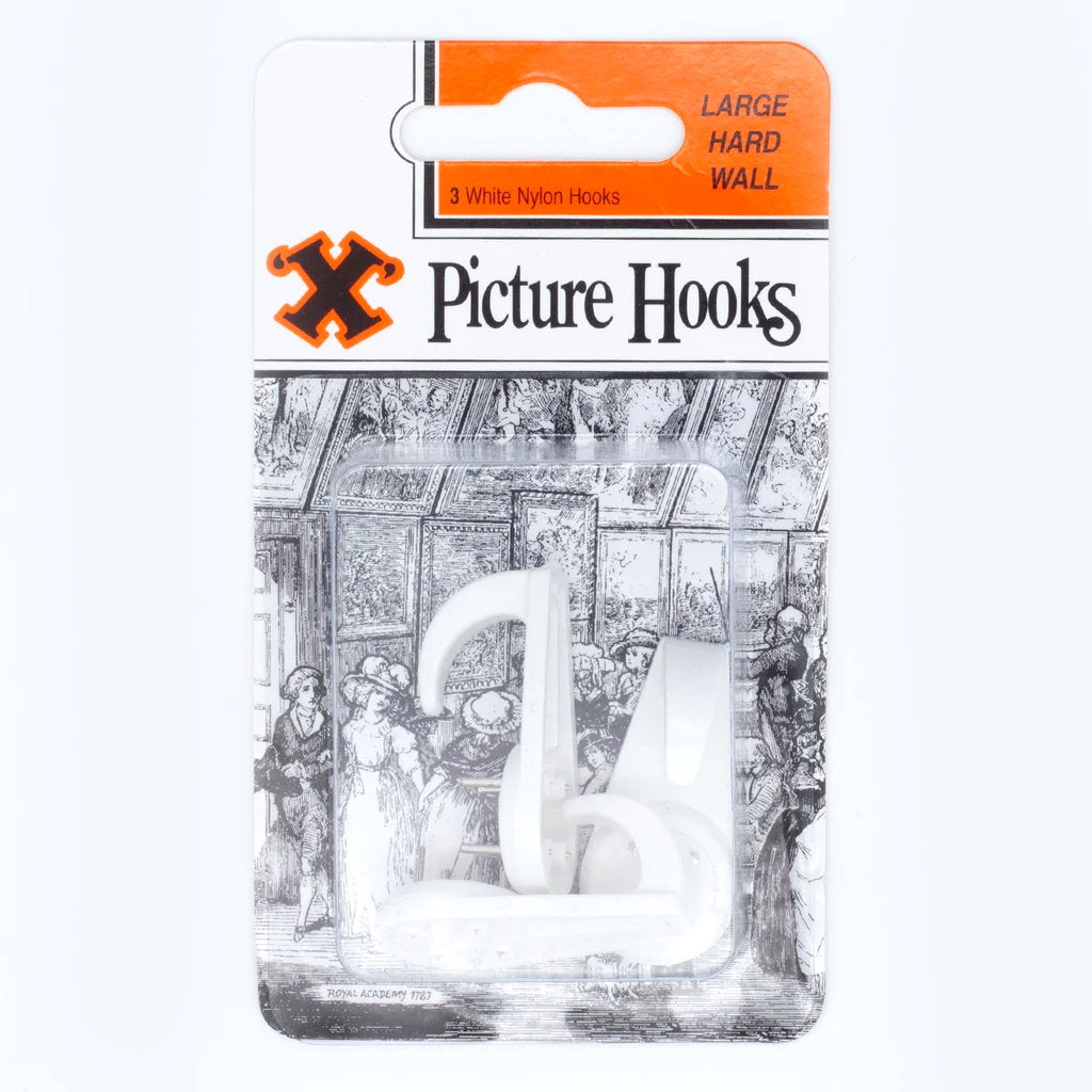 Hardwall Picture Hooks - 3pce Blister Pack Large Bayonet X