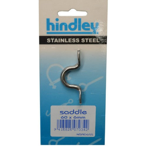 Saddle Stainless Steel 60mm x 6mm Carded Hindley