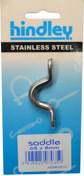 Saddle Stainless Steel 65mm x 8mm Carded Hindley