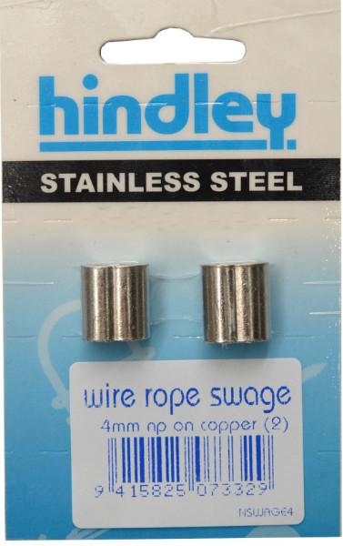 Wire Rope Swages NP on Copper 2-pce 4mm Carded Hindley