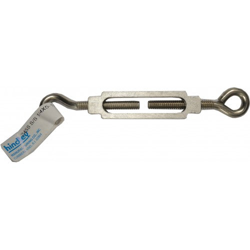 Turnbuckle - Stainless Steel Hook & Eye #24SS 6mm Tagged Hindley