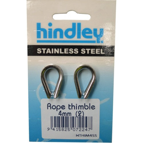 Rope Thimble Stainless Steel 2-pce 4mm Carded Hindley