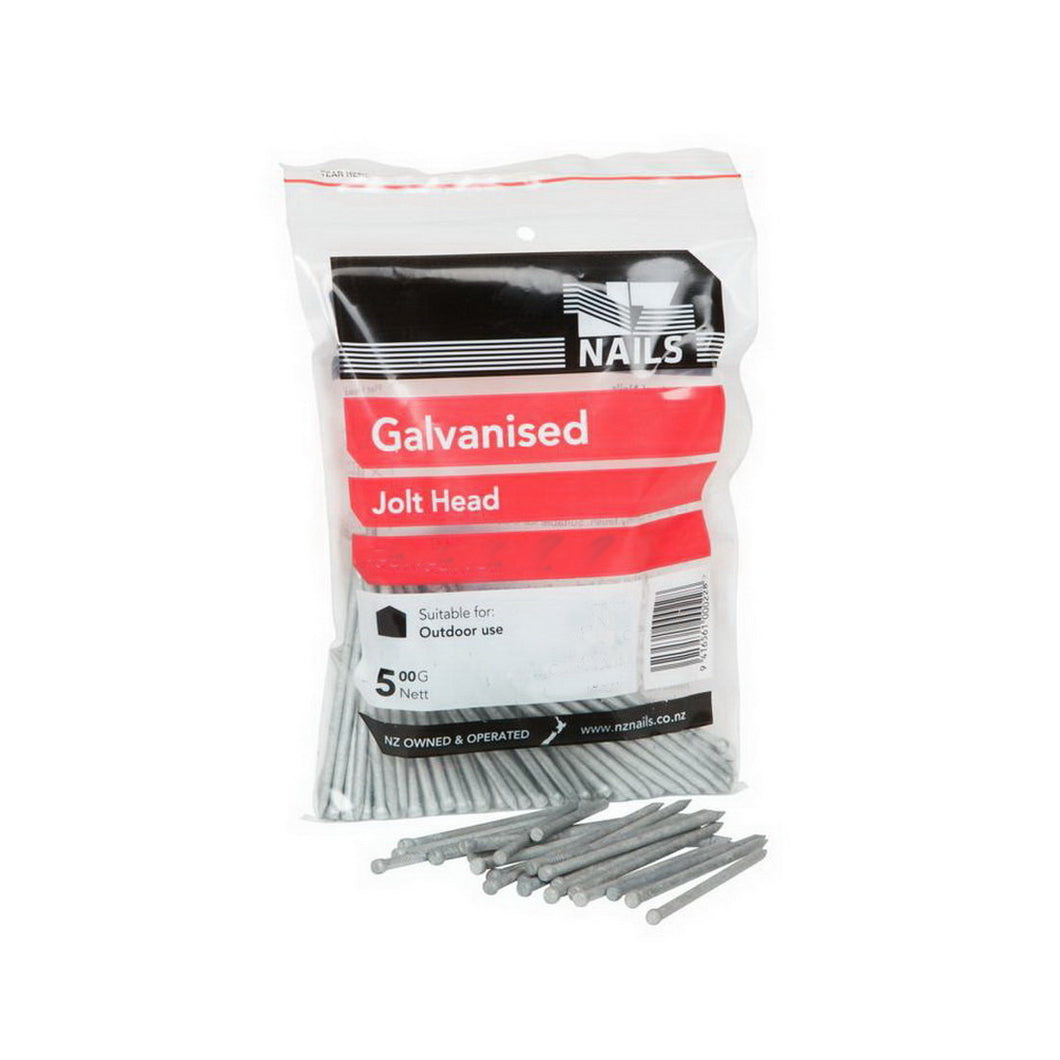 Jolt Head Nails - Galvanised 500gm Pack 75mm x 3.15mm NZ Nails
