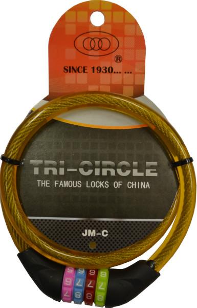 Cable Bike Lock 4-Row Combination 800mm Tri-Circle