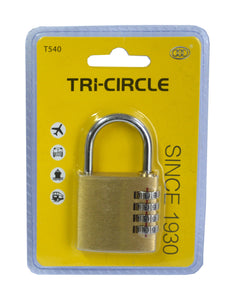 Combination Padlock - #KD-T1040 40mm Tri-Circle