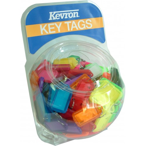 Key Tag Holders - Supermix Colours 200-pce Plastic Tub  Kevron