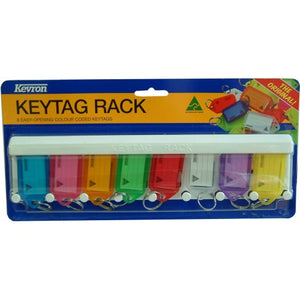Key Tag Holders with Label - 8-pce Wall Rack  Kevron