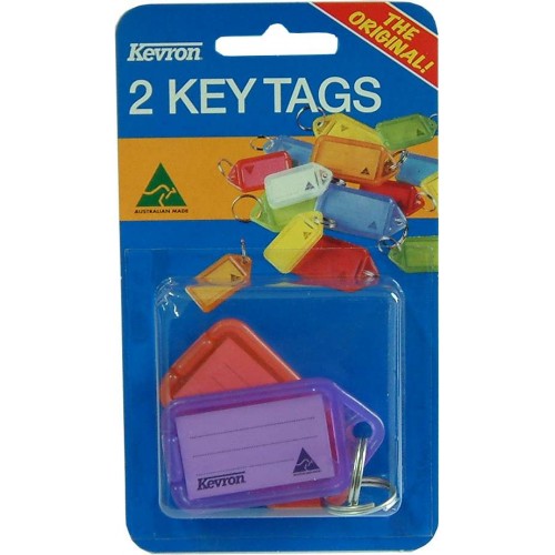 Key Tag Holders with Label - 2-pce Carded  Kevron