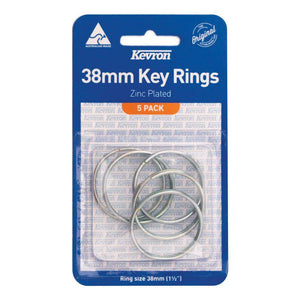 Key Rings - Zinc Plated 38mm 5-pce Kevron