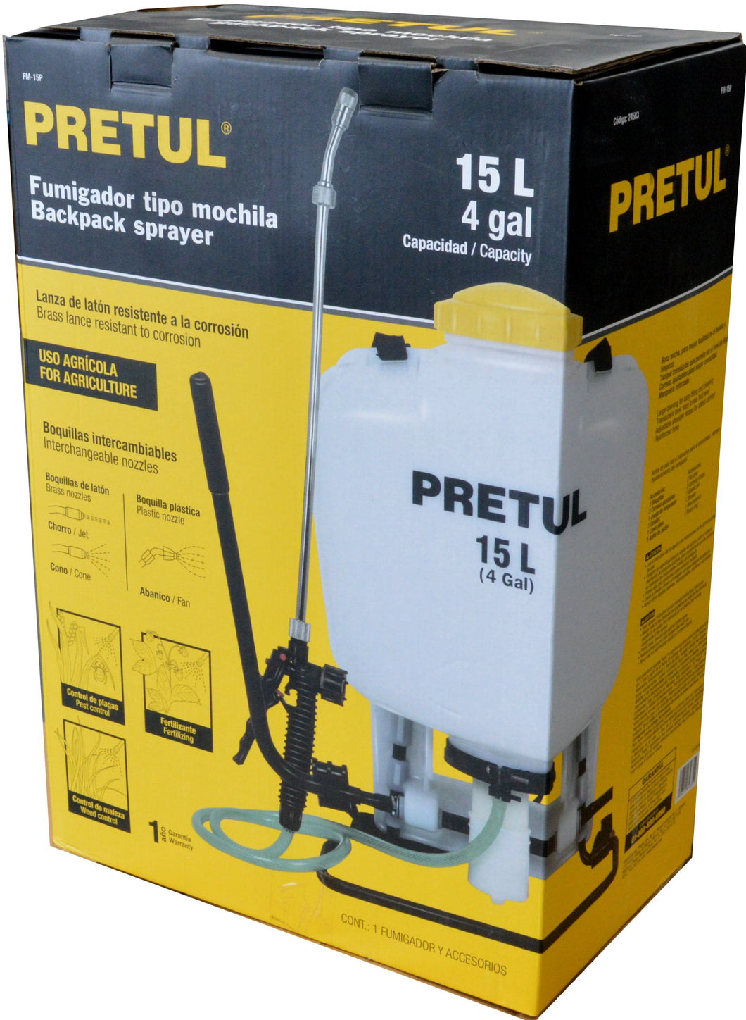 Knapsack Pressure Sprayer 15L Pretul
