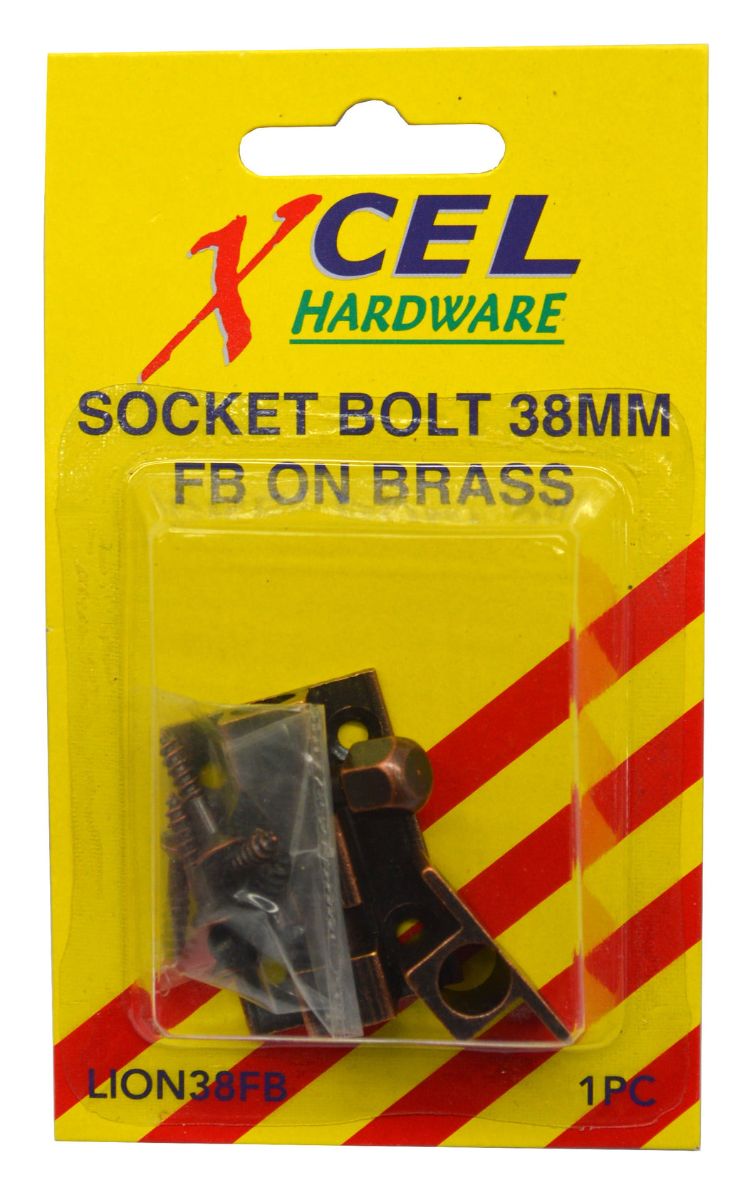 Socket Bolt - FB on Brass 38mm Carded Xcel