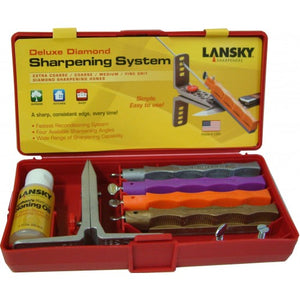 Sharpening System with Clamp Fine/Medium/Coarse/X-Coarse Lansky