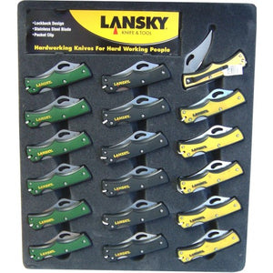 Pocket Knives Stainless Blade Lockback 18-pce Display  Lansky