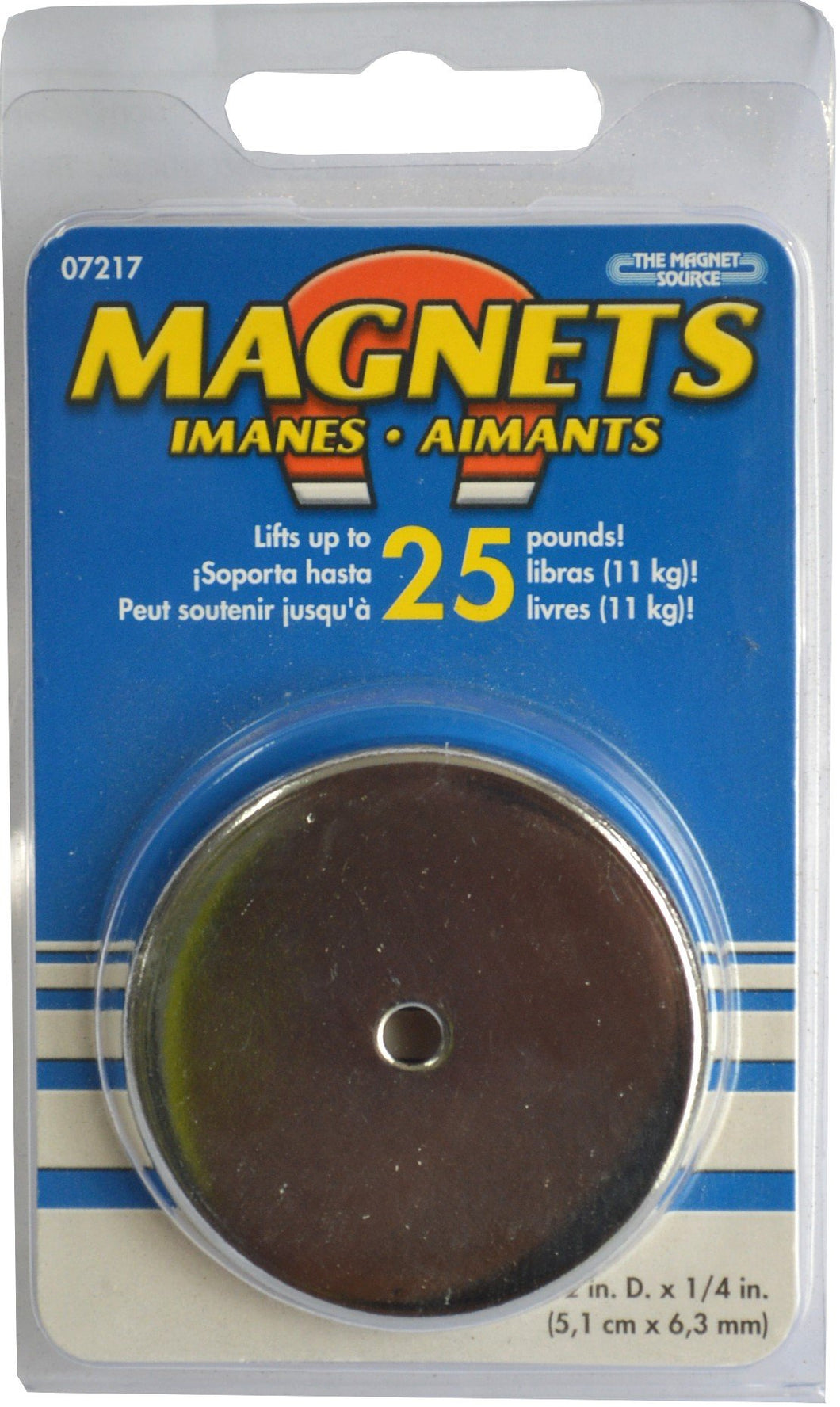 Magnet - Round Base with Centre Hole 25lb #7217 50mm x6mm