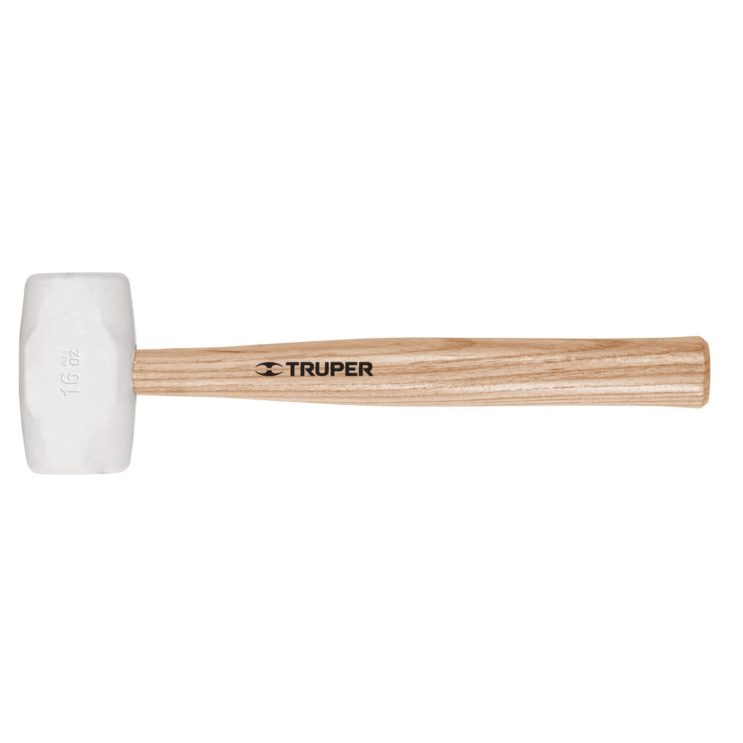 Rubber Mallet White  non marking with Wooden Handle 1lb Truper