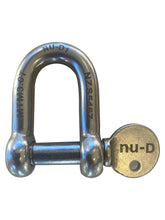 Load image into Gallery viewer, D Shackle Easy Tighten/Loosen Stainless Tested 3000Kg 12mm NU-D