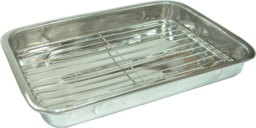 Oven Dish Stainless Steel with Rack and Handles 300mm
