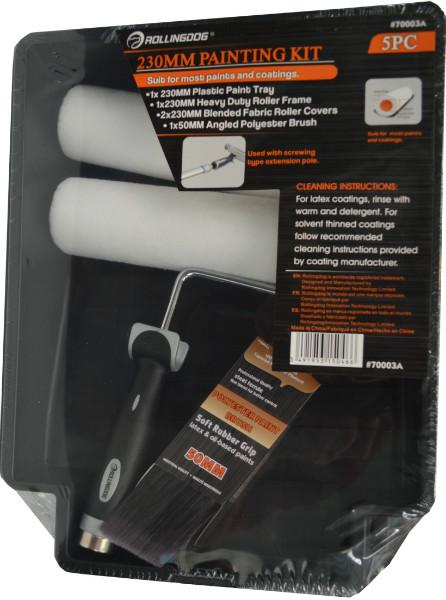 Paint Roller Kit With Tray, 2-Sleeves & 50mm Brush   230mm Rolling Dog