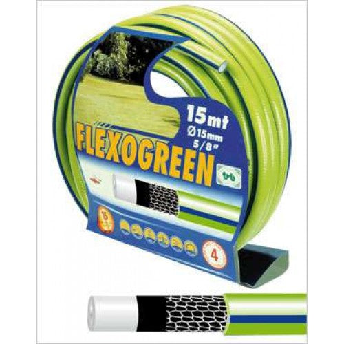 Plastic Garden Hose - Premium 12mm x 15m Flexogreen