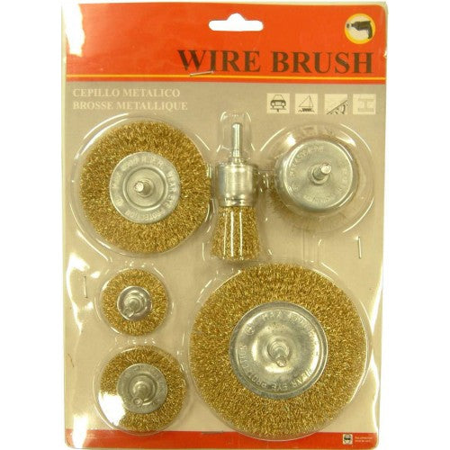 Wire Brushes Set Wheel/Cup with 6mm Shank 6-pce