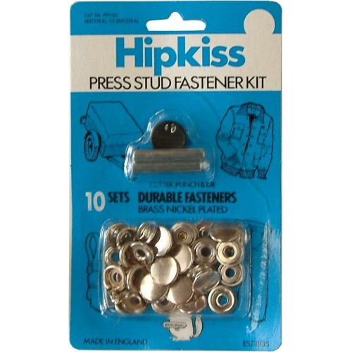 Press Dome & Stud Fastener Kit - Material To Wood 10-pce #PP101 Hipkiss