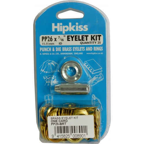 Eyelet Kit with Die & Punch 25-pce #PP26 11.11mm Hipkiss