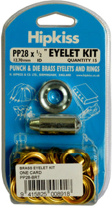 Eyelet Kit with Die & Punch 15-pce #PP28 12.70mm Hipkiss