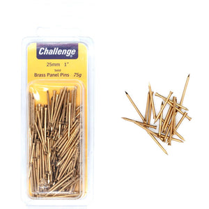 Panel Pins Brass - 75gm Blister Pack 25mm Challenge