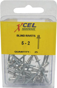 Aluminium Rivets 25-pce 73AS5-2 Prepax