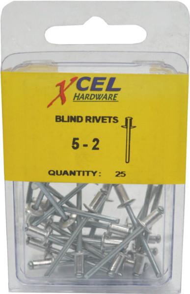 Aluminium Rivets 25-pce 73AS5-2 Prepax