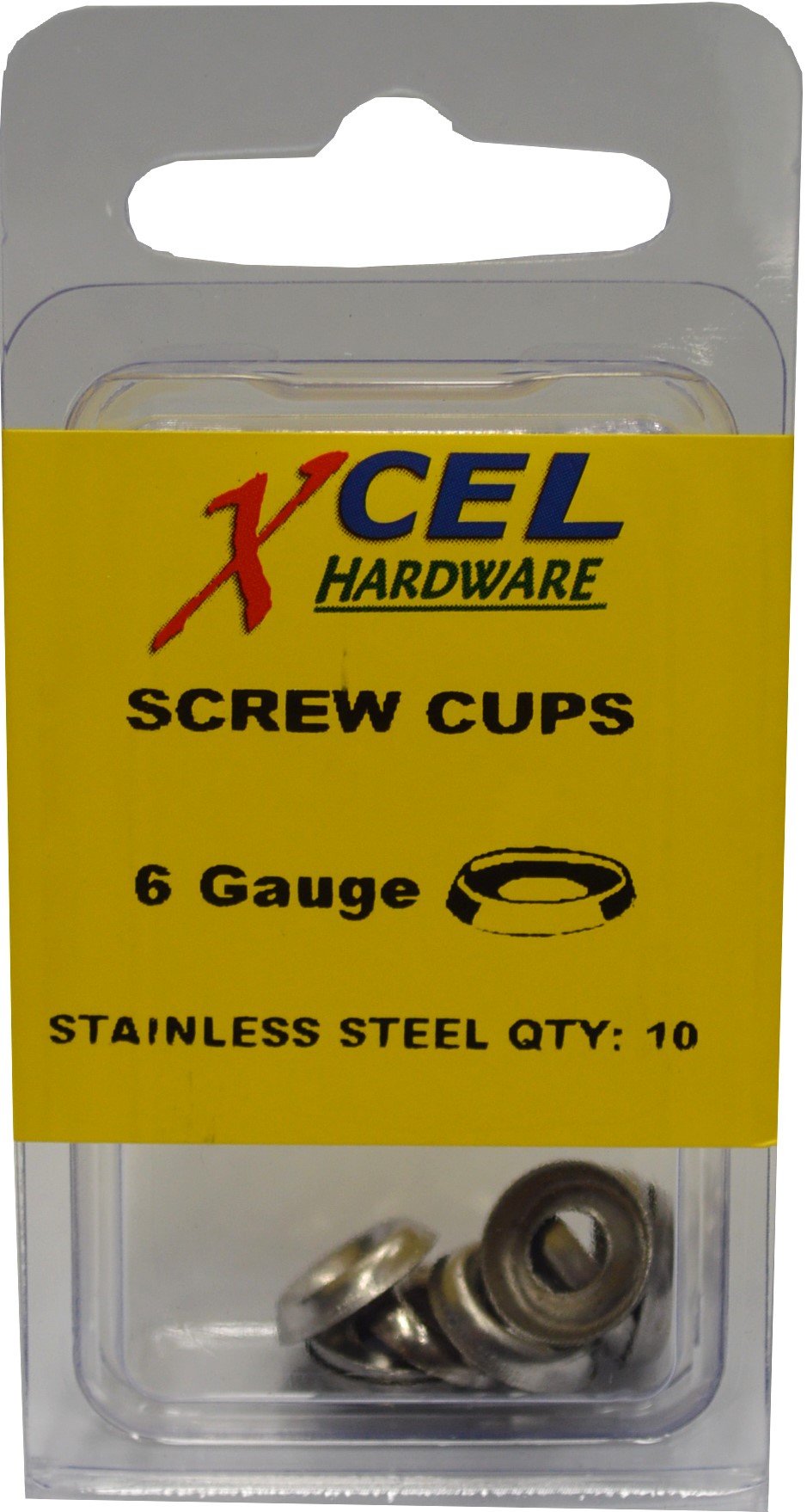 Screw Cups - Stainless Steel 10-pce 6g Prepax