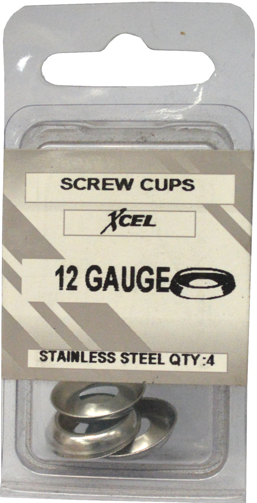 Screw Cups - Stainless Steel 4-pce 12g Prepax