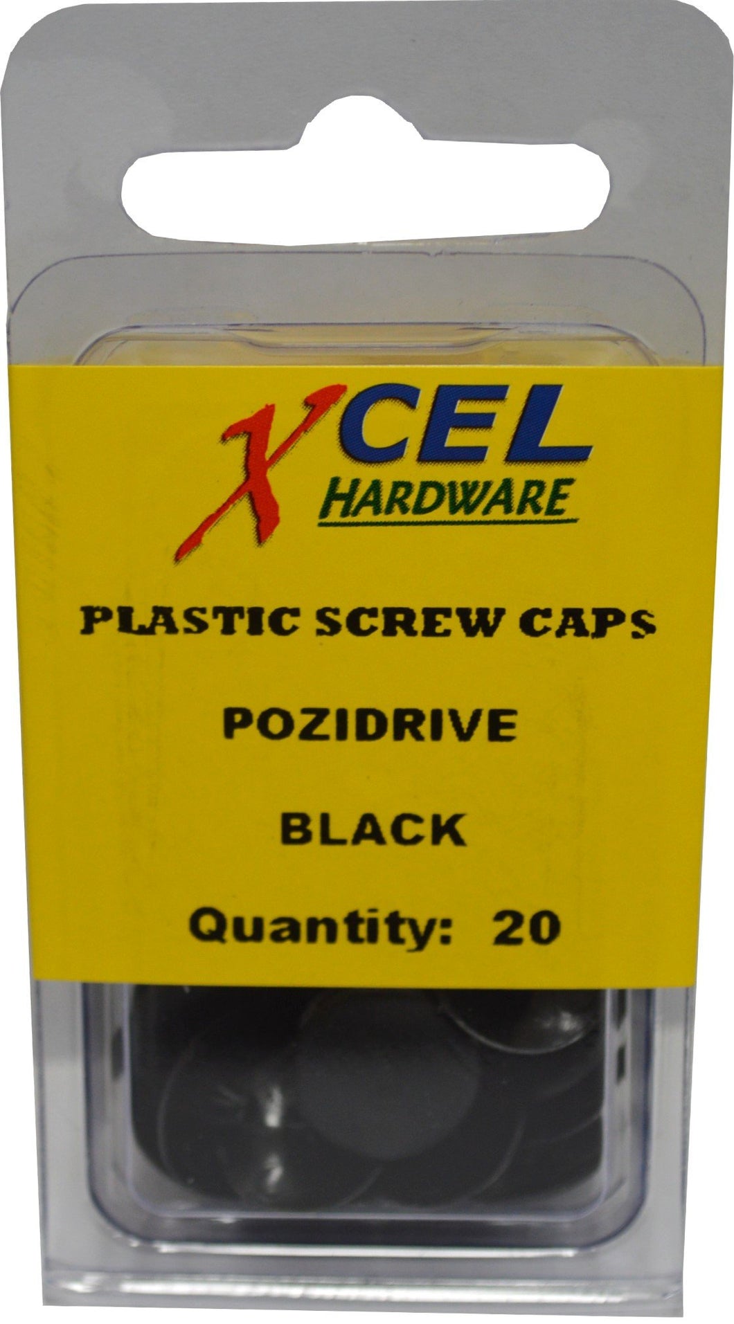Plastic Screw Caps - Pozi 20-pce Black Prepax