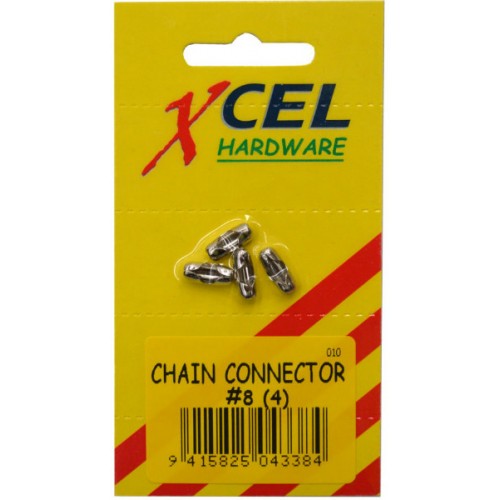 Ball Chain Connectors CP 4-pce #8 Carded Xcel