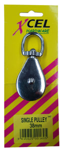 Single Awning Pulley - Galvanised 38mm Carded Xcel