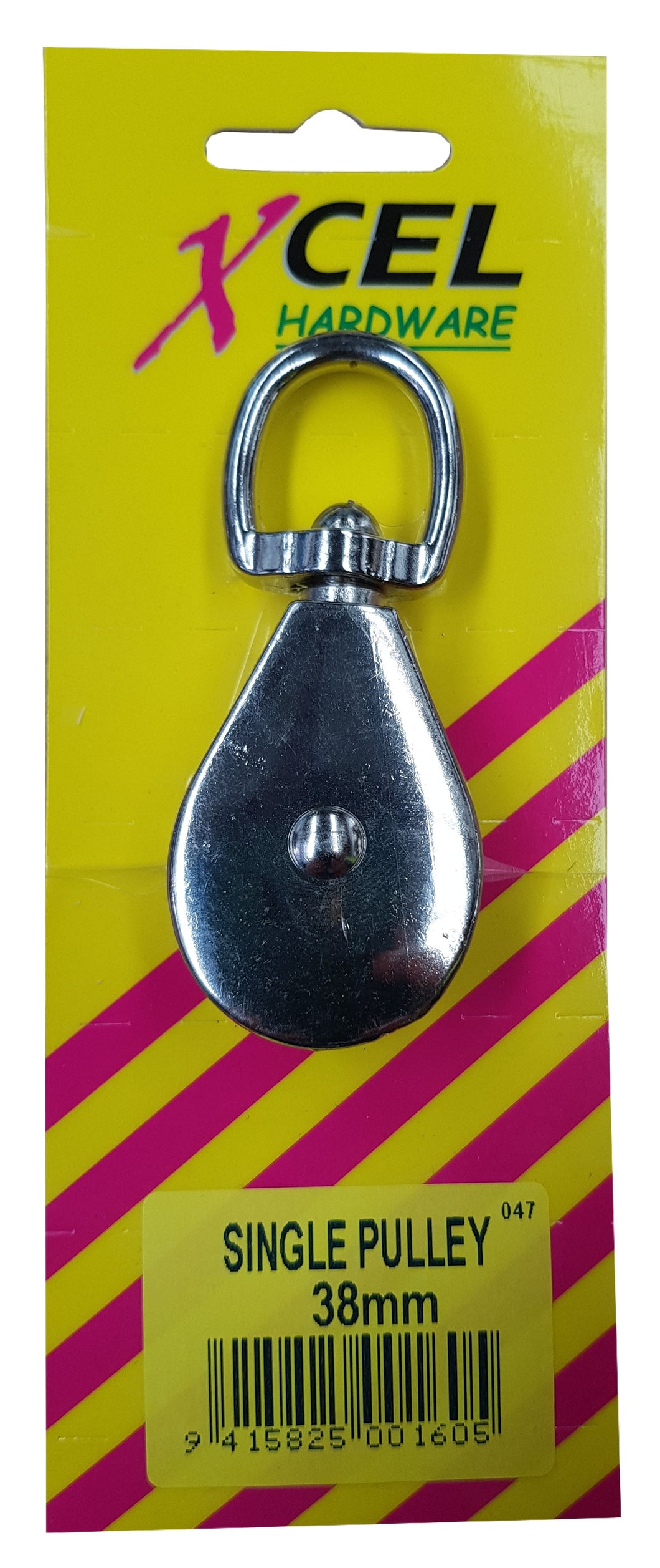 Single Awning Pulley - Galvanised 38mm Carded Xcel