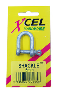 D-Shackle - Galvanised 6mm Carded Xcel