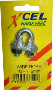 Wire Rope Grip Standard Galvanised 5mm Carded Xcel
