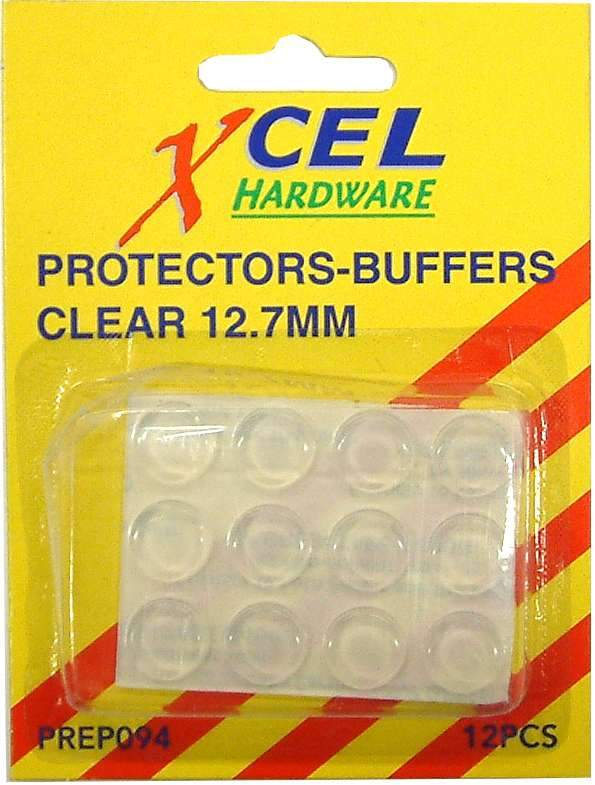 Buffer Protectors - Clear Stick On 12-pce 13mm Carded Xcel