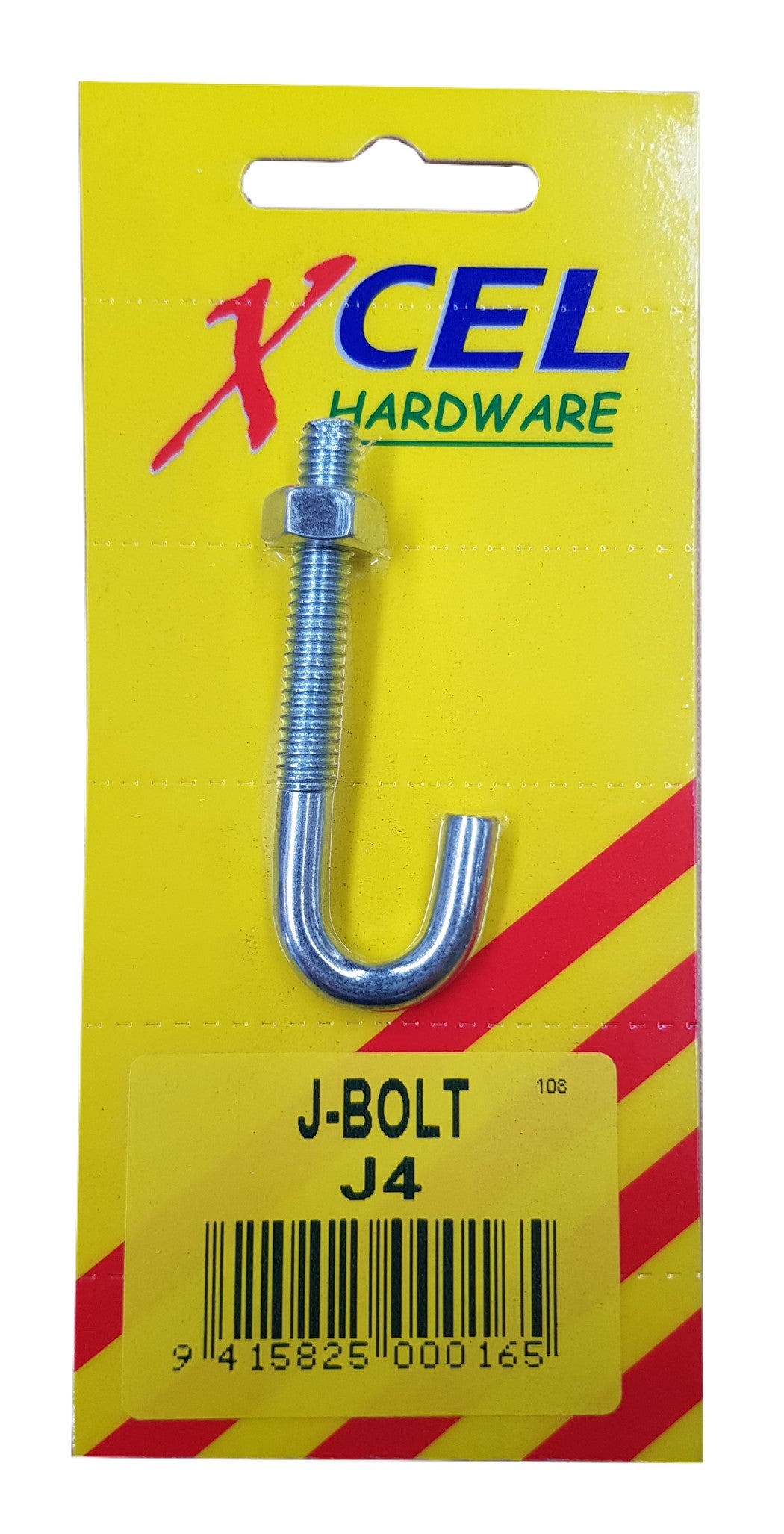 J-Bolt & Nut ZP #J4 2-5/16 x 1/4 inch Carded Xcel