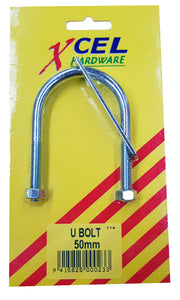 U-Bolt ZP 50mm Carded Xcel