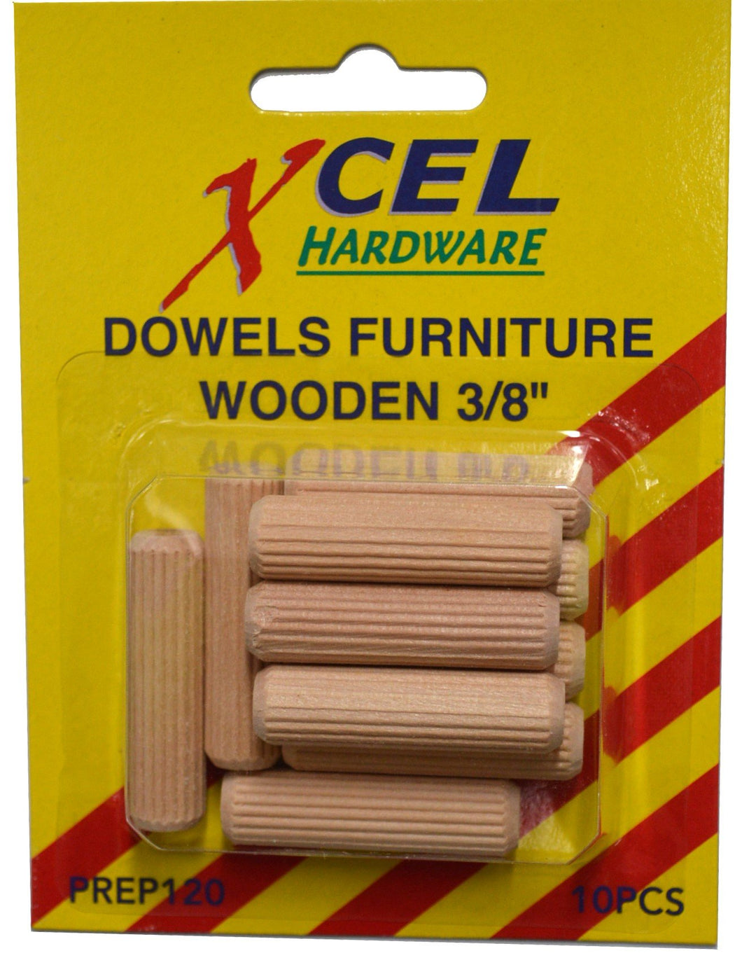 Wooden Furniture Dowels 10-pce 10mm Carded Xcel