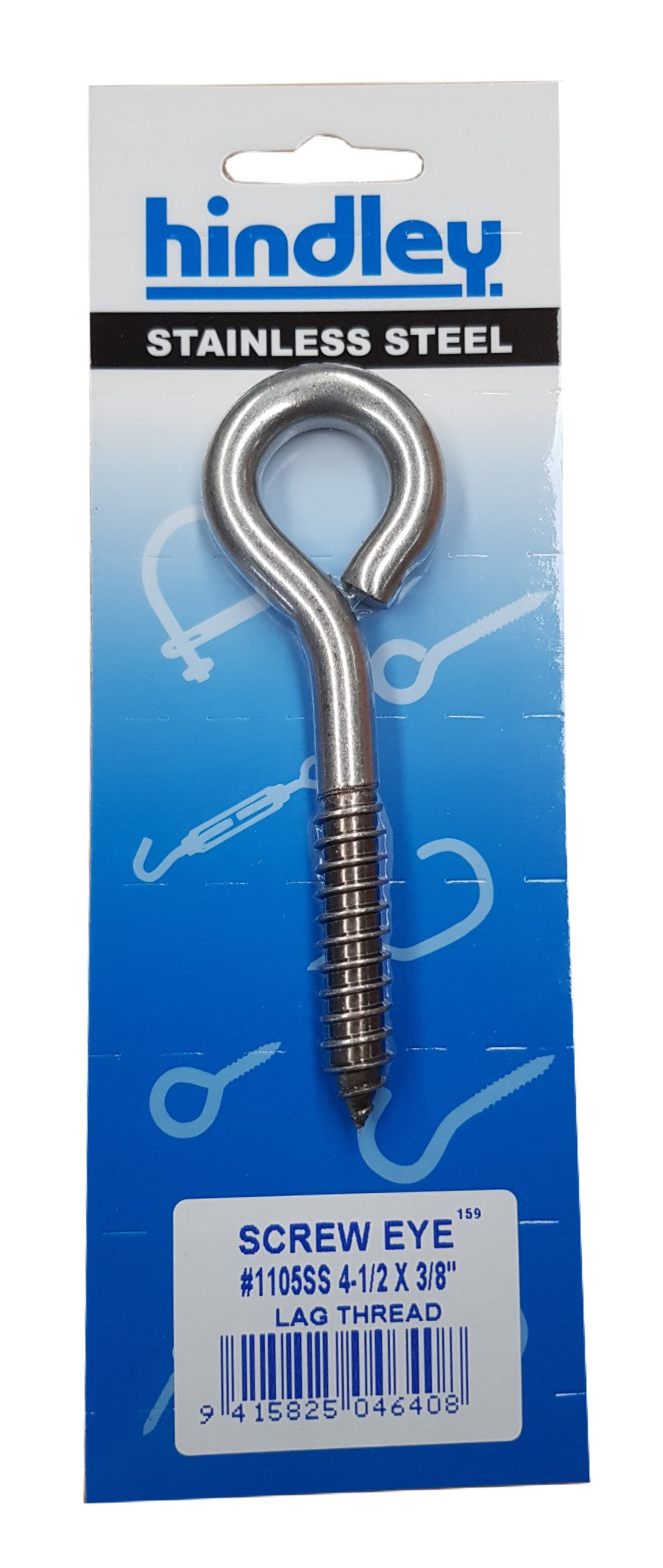 Screw Eye  Stainless Steel #1105SS 113mm x 10mm Carded Xcel