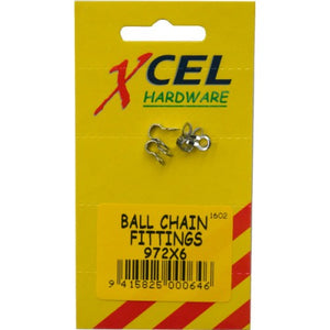 Ball Chain Attachments CP 4-pce #6 Carded Xcel