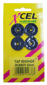 Tap Washers - Rubber 4-pce 20mm Carded Xcel