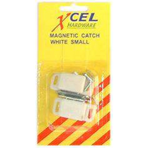 Magnetic Catches - White 2-pce  Carded Xcel